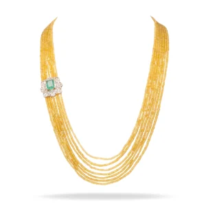 yellow sapphire beads necklace
