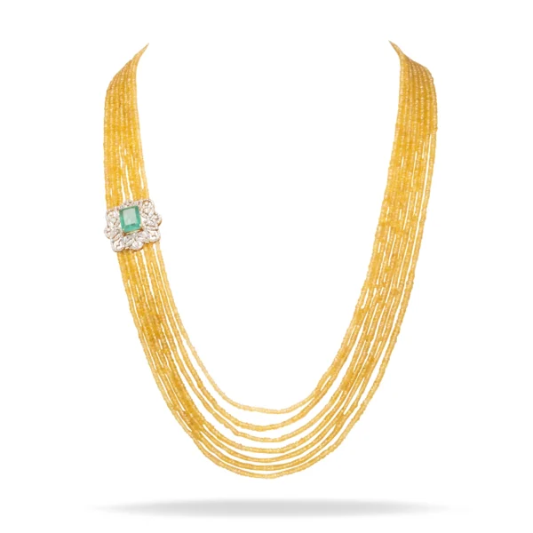 AJGDNK25 yellow sapphire beads necklace