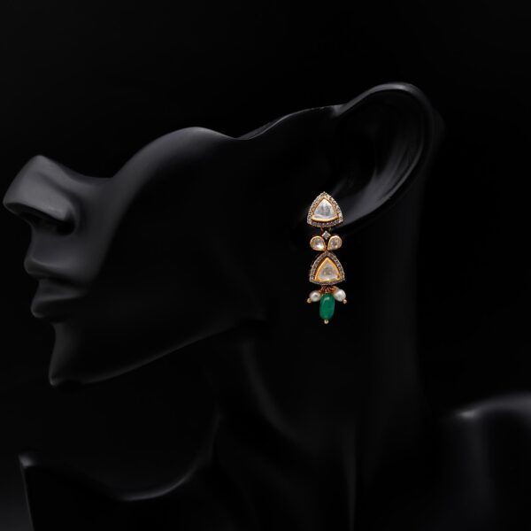 polki drop earrings