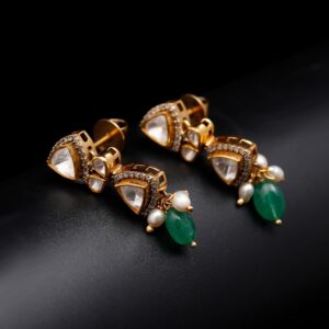 polki drop earrings