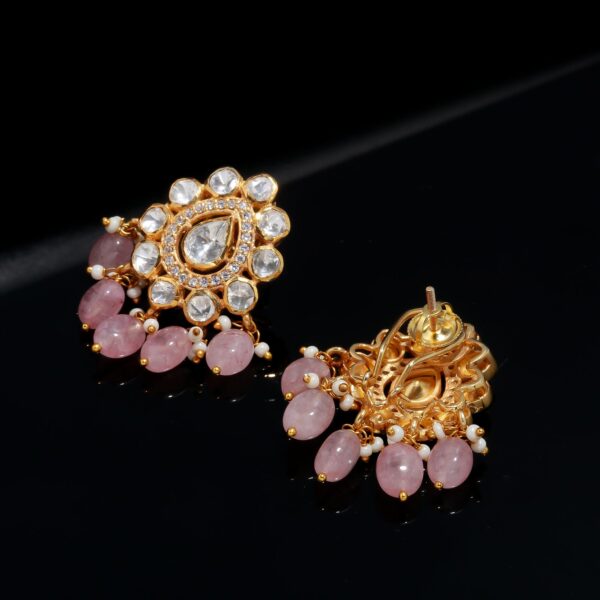 silver morganite earrings