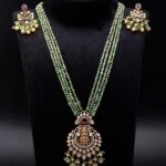 emerald silver necklace