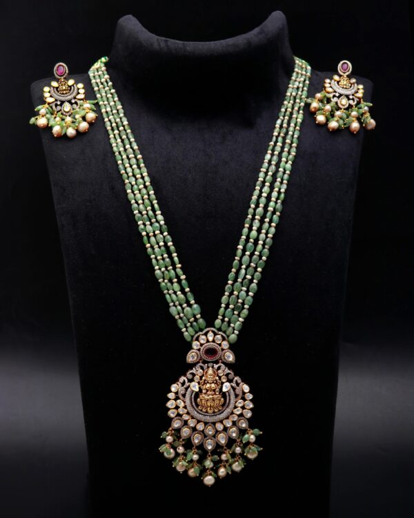 AJSLNK11a emerald silver necklace