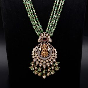 emerald silver necklace