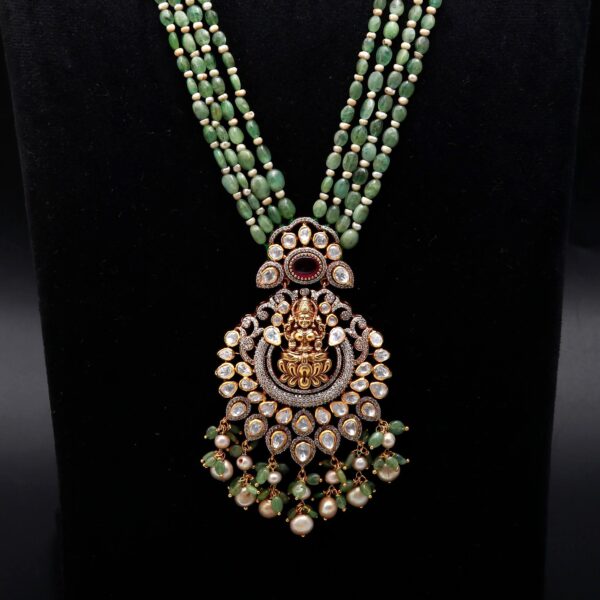 emerald silver necklace